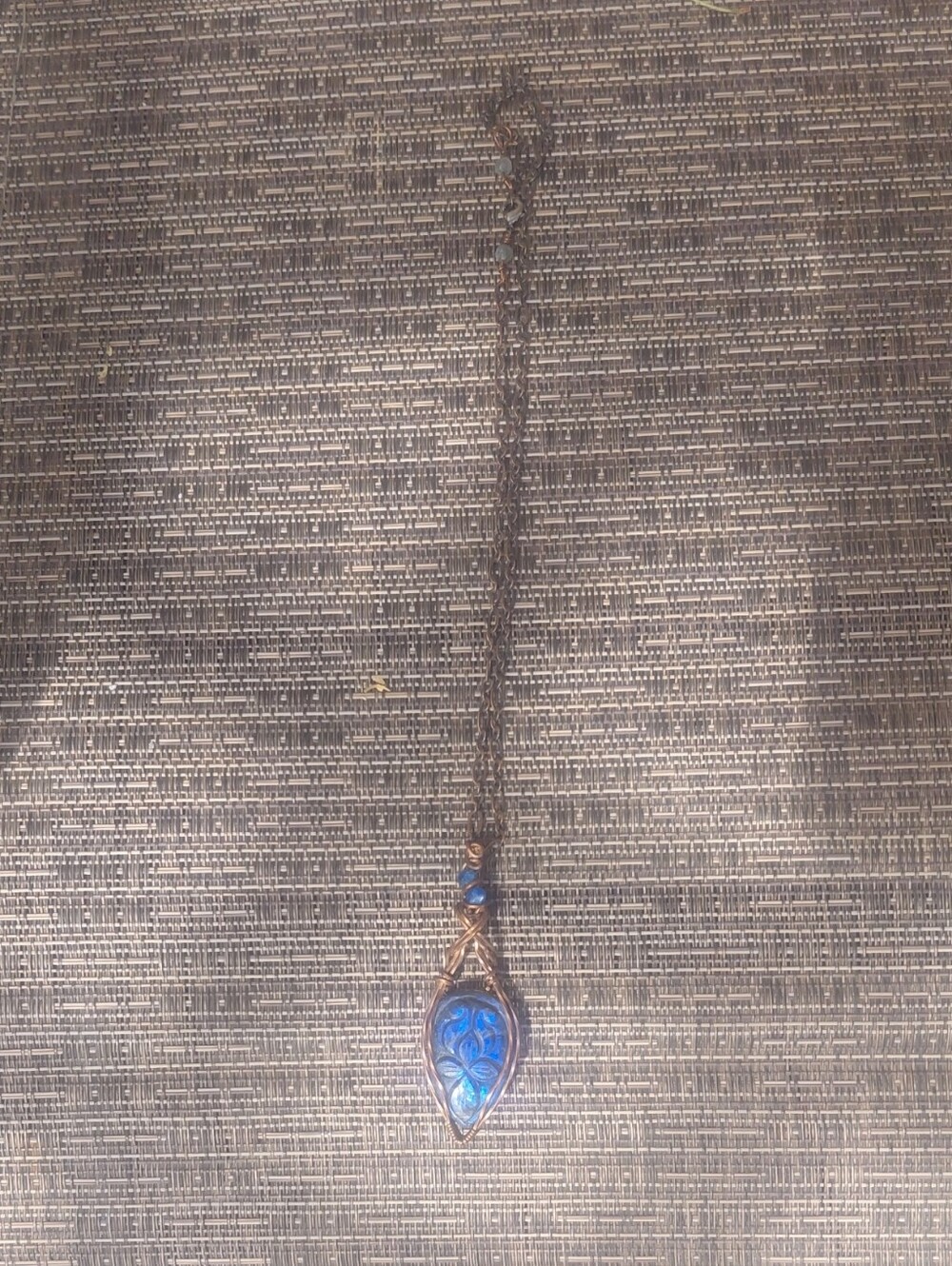Blue Labradorite And Copper Pendant Necklace - Women Jewelry